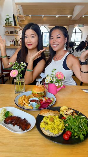 Katie Tang and friend at LN Fortunate Coffee in Shanghai