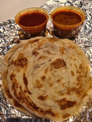 Prata set - take away at Gokul Vegetarian Restaurant - Fortune Centre in Central Singapore