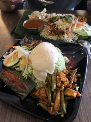 Nasi lemak + Dum briyani  at Gokul Vegetarian Restaurant - Fortune Centre in Central Singapore