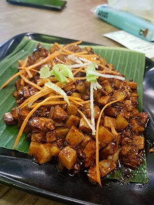 Sweet sweet fried carrot cake at Gokul Vegetarian Restaurant - Fortune Centre in Central Singapore