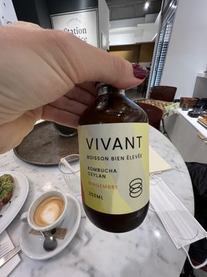 Ginger kombucha is bomb there  at Station Service in Rouen
