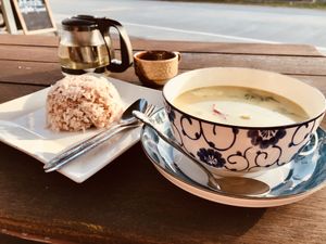 Green Curry with rice  at JaJa's Restaurant Thai Vegan in Koh Phangan