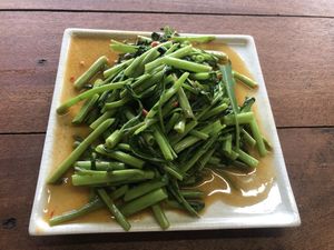 Morning glory  at JaJa's Restaurant Thai Vegan in Koh Phangan