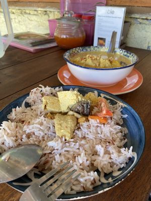 Massaman Curry, Favorite Menu Item!  at JaJa's Restaurant Thai Vegan in Koh Phangan