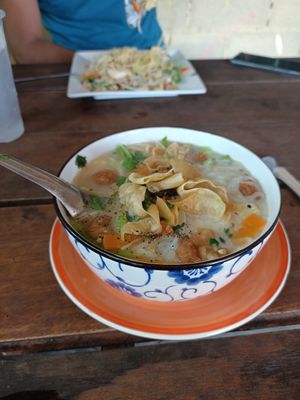 Tom yum with soup at JaJa's Restaurant Thai Vegan in Koh Phangan