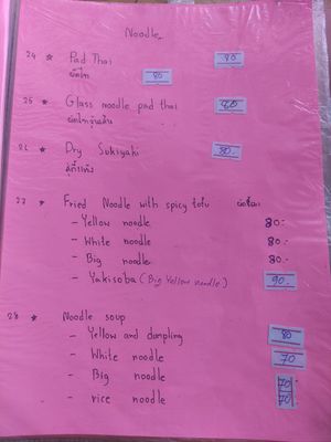 Menu at JaJa's Restaurant Thai Vegan in Koh Phangan