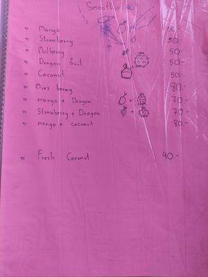 Menu at JaJa's Restaurant Thai Vegan in Koh Phangan