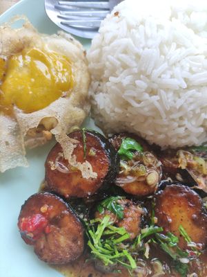 Chili fried 'fish' at JaJa's Restaurant Thai Vegan in Koh Phangan