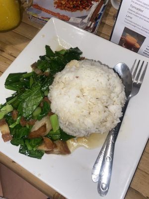 Fried kale veg with „pork"  at JaJa's Restaurant Thai Vegan in Koh Phangan