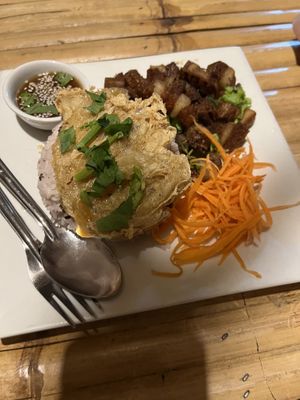 Pork with omelette   at JaJa's Restaurant Thai Vegan in Koh Phangan