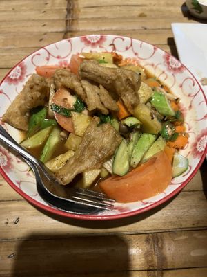 Crispy chick sweet and sour   at JaJa's Restaurant Thai Vegan in Koh Phangan