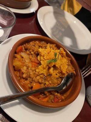 Lentils with sweet potato    at El Saloon in Gran Canaria