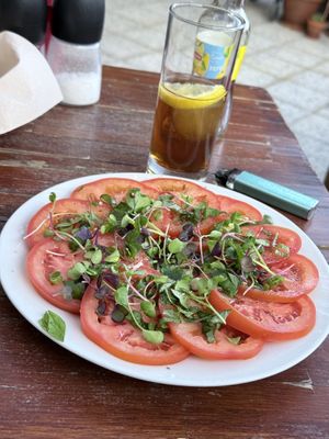 Tomato saladd  at El Saloon in Gran Canaria