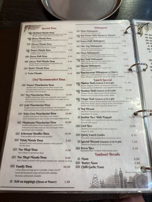 Menu   at Crispy Dosa in Reading