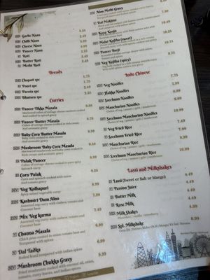 Menu  at Crispy Dosa in Reading