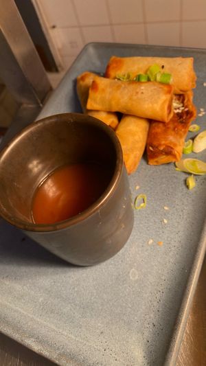 Vegetable Spring Rolls with Sweet Chilli Dip at Nine Jars in Haverhill