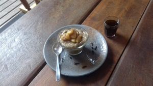 vegan chia puding with nuts and dried fruits.  at Restaurante Babilonia in Paraty