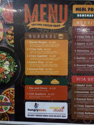 Menu  at Shlomo in Grand Baie