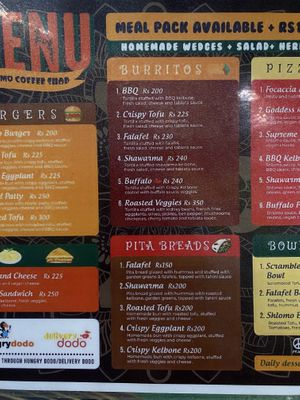 Menu  at Shlomo in Grand Baie