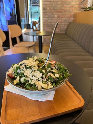 Vegan kale bowl at Fit Food in Tirana