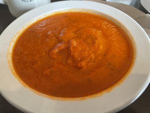 Tomato and basil soup.  at Crushcakes & Cafe in Santa Barbara