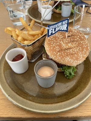   Burger with fries   at Stracta Bistro in Hella