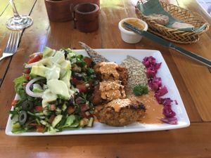 falafel platter  at El Huerto in Santiago