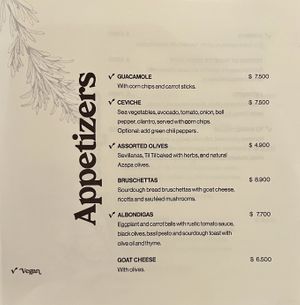 App menu #Veganuary at El Huerto in Santiago