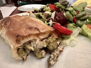 Savory pastry dish #Veganuary at El Huerto in Santiago