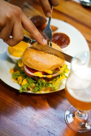 Our Lentils Burguer at El Huerto in Santiago