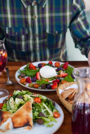 Spanakopitas and antipasto at El Huerto in Santiago