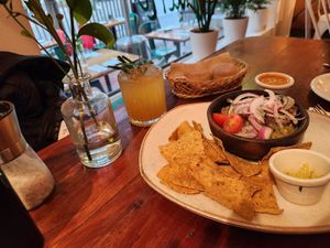 Vegetarisches Ceviche aus Algen at El Huerto in Santiago