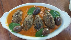 Eggplant albondigas  at El Huerto in Santiago