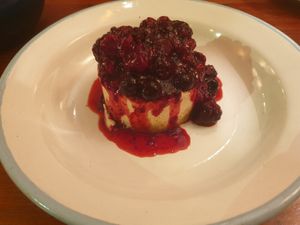 Cheesecake at El Huerto in Santiago