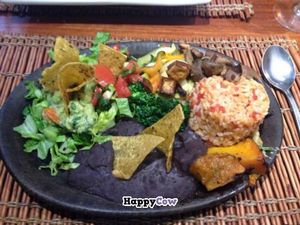 the vegan Mexican plate at El Huerto in Santiago