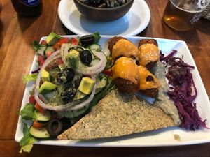 Falafel al plato at El Huerto in Santiago