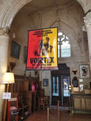 The bar is located inside an old church which now hosts a cinema. Impressing and unique set up. at Utopia in Bordeaux