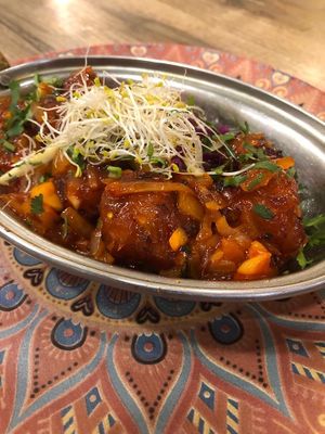 Manchurian. ( Bolas De Verduras Con Salsa Caser) at Indian Garden in Valencia