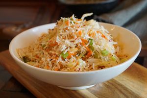 burnt garlic chili fried rice
Gluten Free.
golden fried garlic. crushed dry red chili. at Inchin's Bamboo Garden in Williamsville