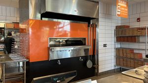 Their live line Oven.  at Blaze Pizza in Westminster