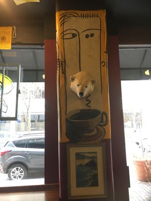 Funky artwork at Java's Cafe in Rochester