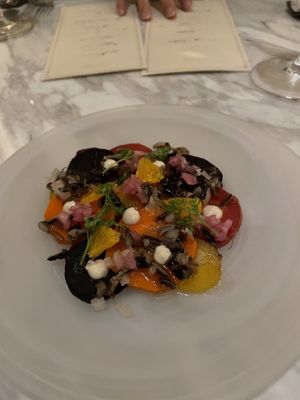 Fine dining course with view of Tokyo tower  at Balcon Tokyo in Tokyo