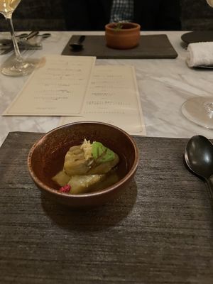 Fine dining course with view of Tokyo tower  at Balcon Tokyo in Tokyo