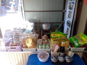Snacks, beverages, and other items at Sushi Xinxian Mianguan - Fresh Veg Noodle Shop in Mae Sai