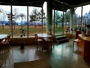 great seating area at Grovy in Seoul