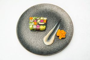 Terrine of winter vegetables with Cauliflower's puree
*until 2022/2/28 at Natural Dining Wald Haus - ヴァルト ハウス 森の家 in Tokyo