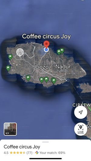 Location!   at Coffee Circus Joy in Marsalforn