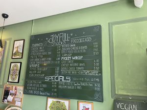 Menu board  at Coffee Circus Joy in Marsalforn