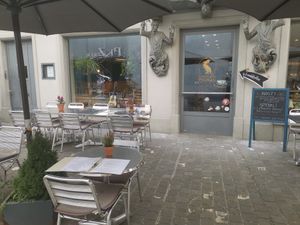 Terrace in the old town pedestrian zone at Formidable Pelikan in St Gallen