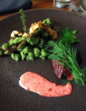 Randen mit Spätzli at Formidable Pelikan in St Gallen